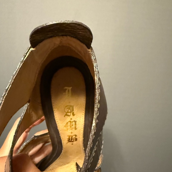 L.A.M.B. By Gwen Stefani. Lace up T strap Leather Sandal - Picture 6 of 8